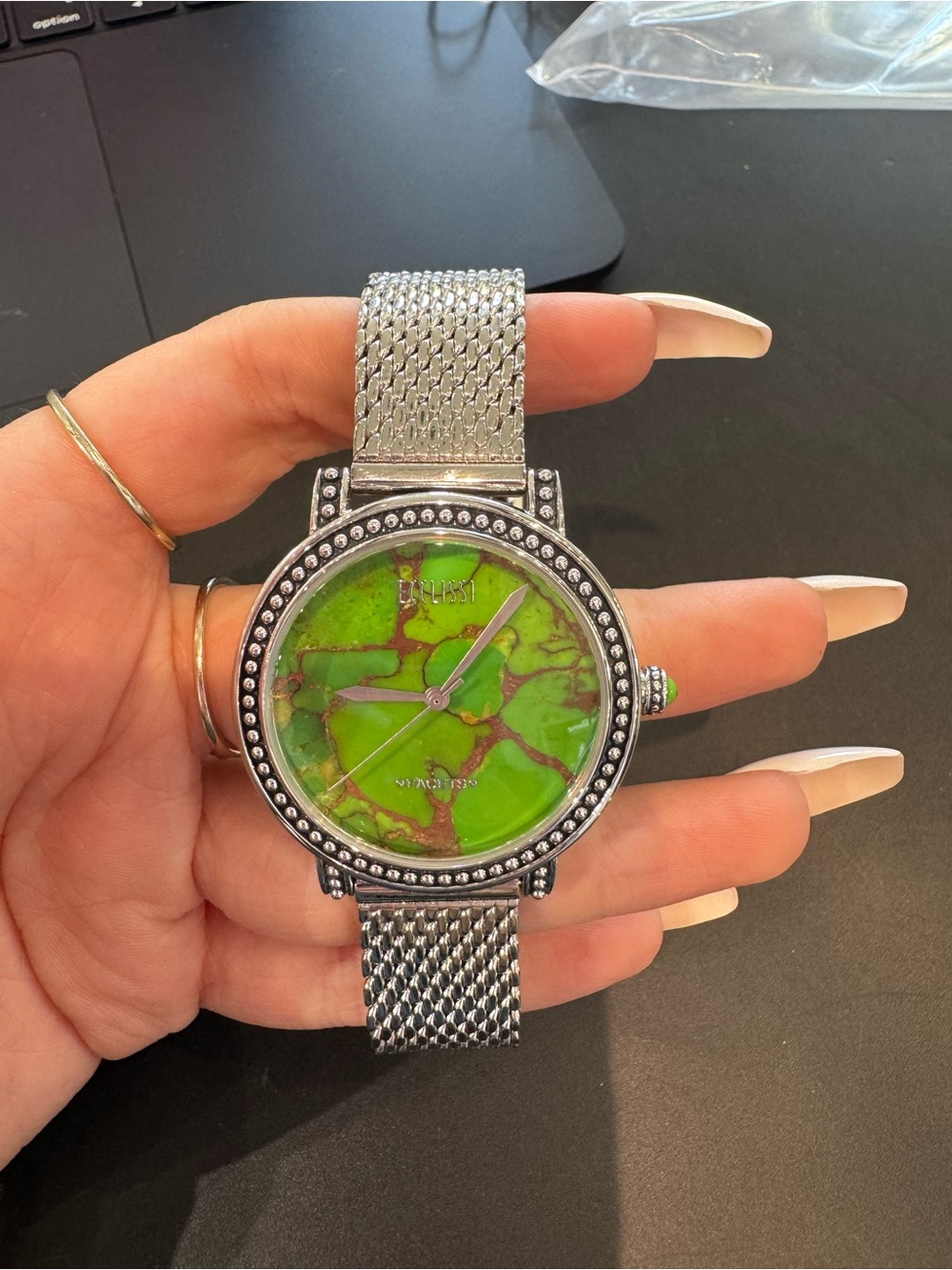 New Ecclissi Facets Gemstone Green Matrix Watch